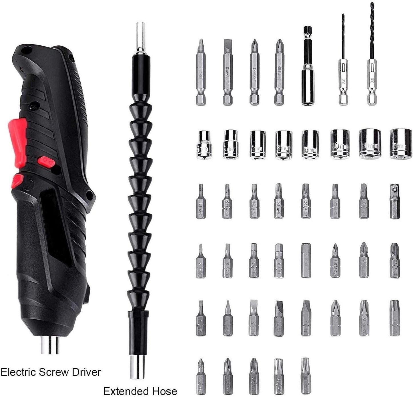 EV Charge With Inbuilt Light Metal Screwdriver with 47 pcs Screwdriver Bit Set